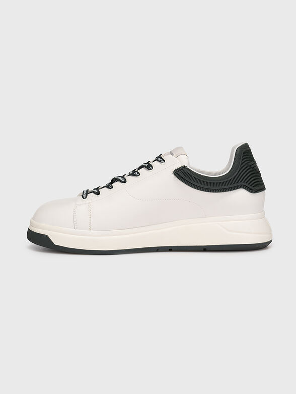 Leather sneakers with logo - 4