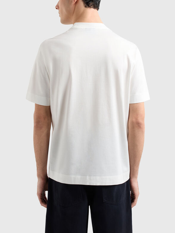 Cotton T-shirt with logo in beige - 3