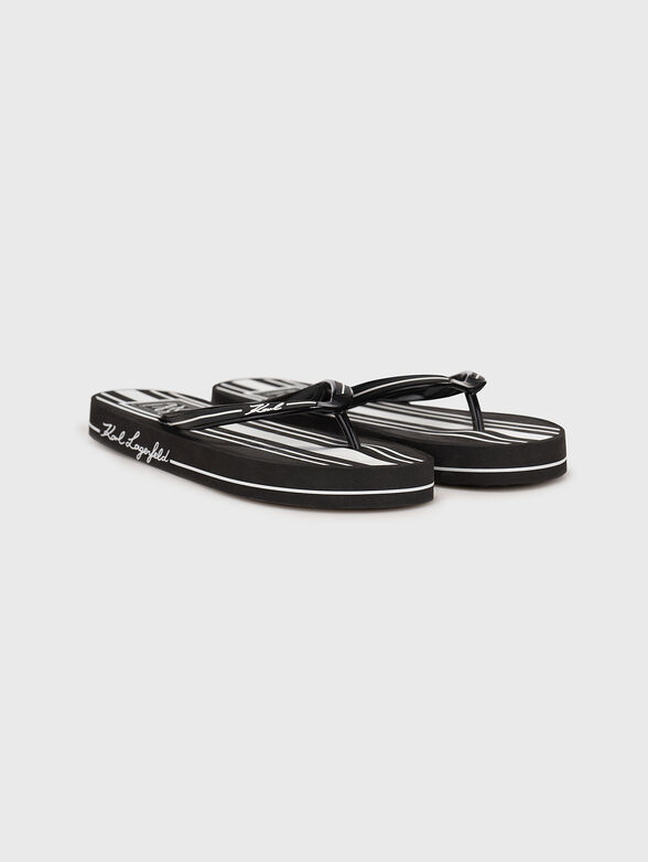 KOSTA black beach slippers with logo print - 2