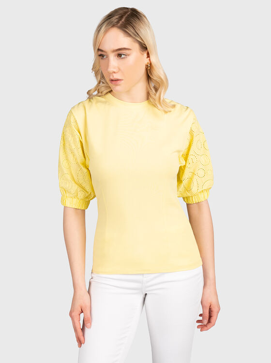 White blouse with puff sleeve - 1
