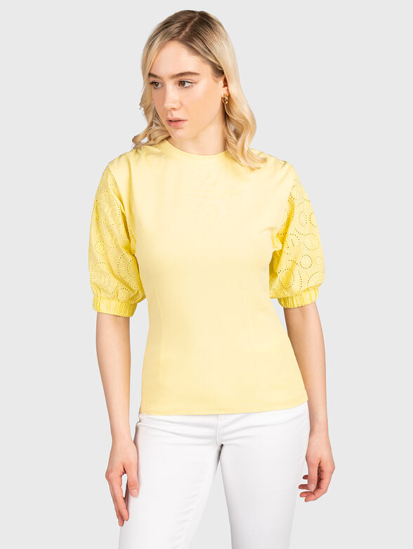 White blouse with puff sleeve - 1
