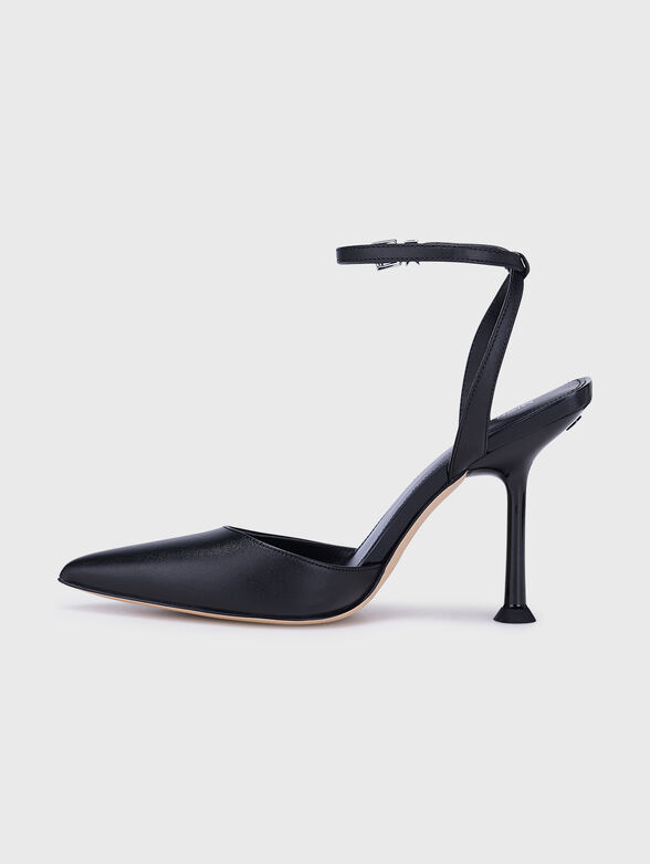 IMANI heeled leather shoes in black color - 4