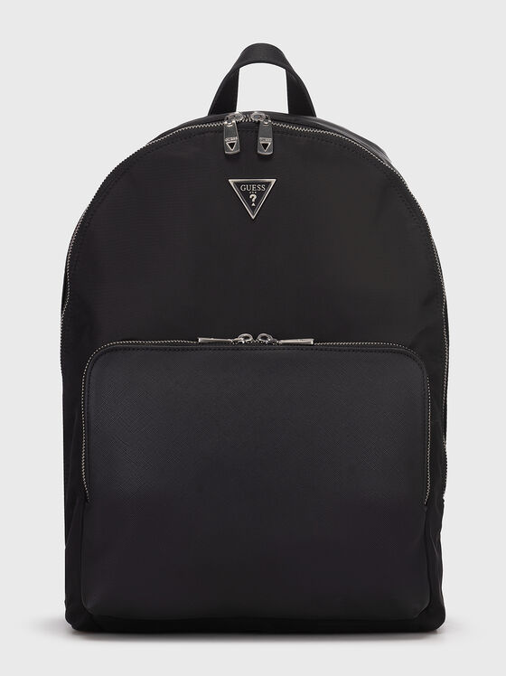 Black backpack with logo motif  - 1