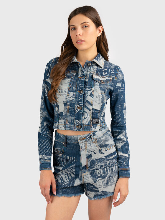 Jachetă din denim cu imprimeu - 1