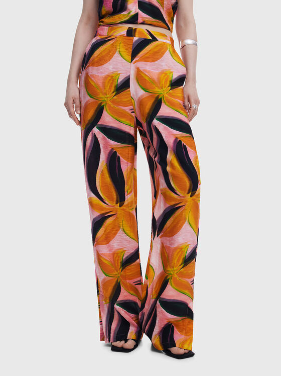 Pantaloni cu picior drept din amestec de viscoză - 1