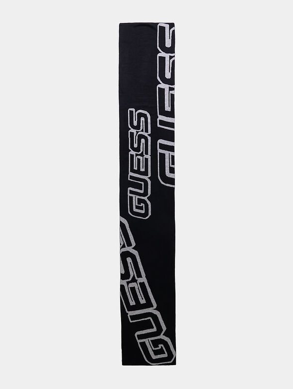 Black scarf with logo print - 1