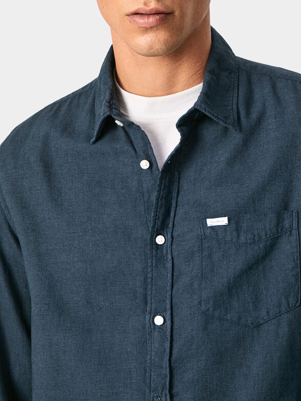 PARKERS blue linen shirt  - 4