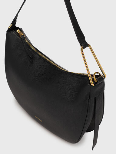Black hobo bag with metal accent - 5
