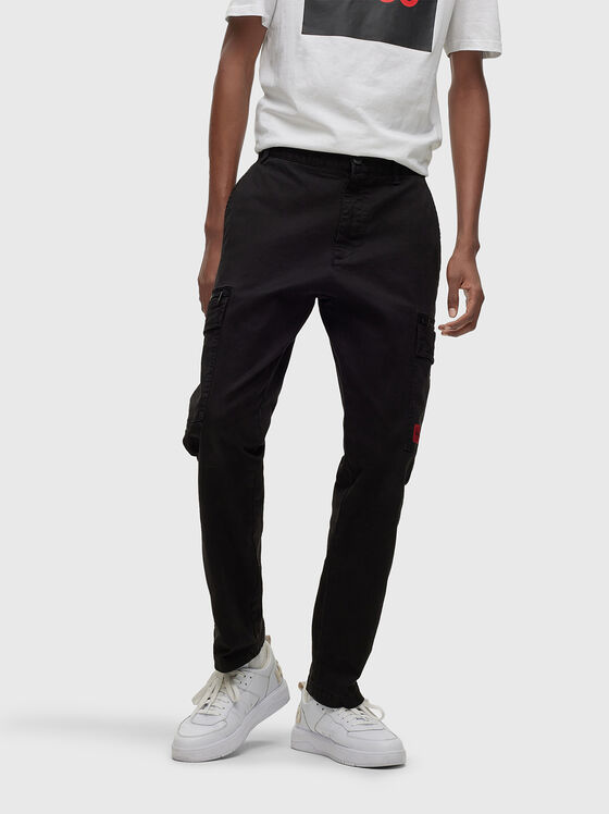 Pantaloni negri din bumbac GLIAN - 1