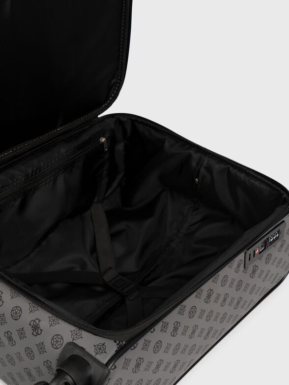 Monogram logo effect suitcase in black  - 6