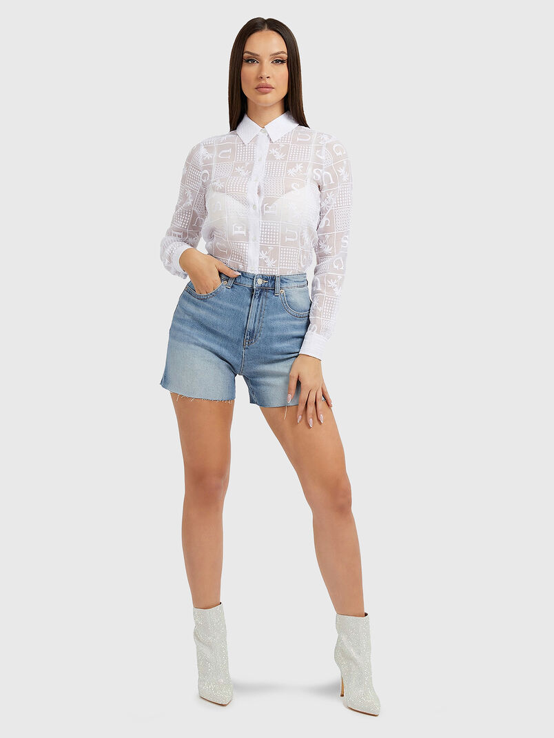 VIVIENNE shirt in chiffon with embroidered details - 3