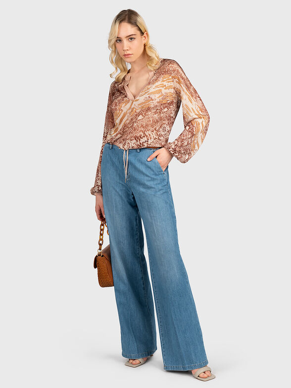 V-neck blouse with snake print - 2