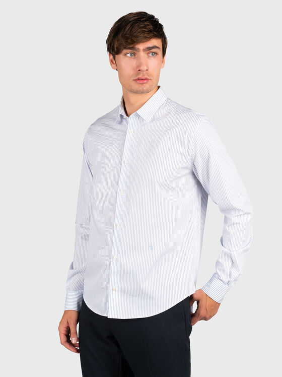 Cotton shirt with embroidered logo - 1