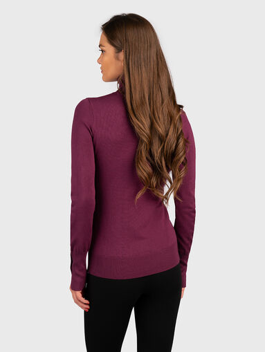 Turtle neck sweater with buttons on the sleeves - 3