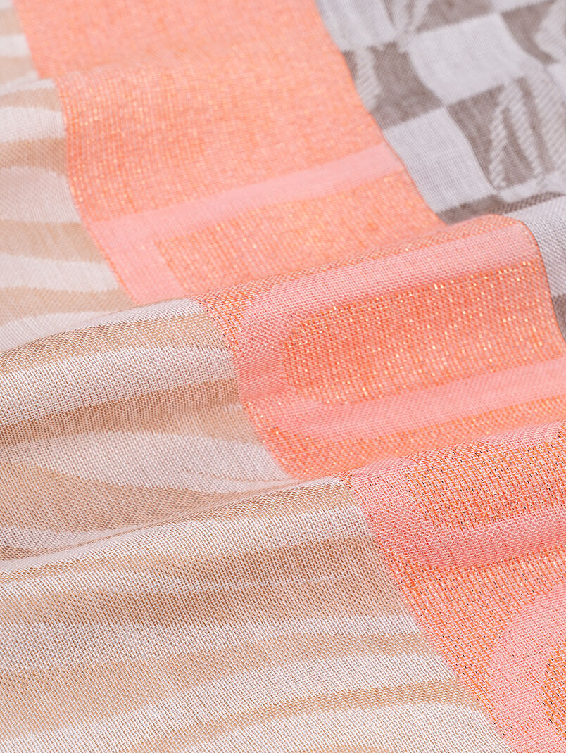 Viscose blend scarf with colorful pattern - 3