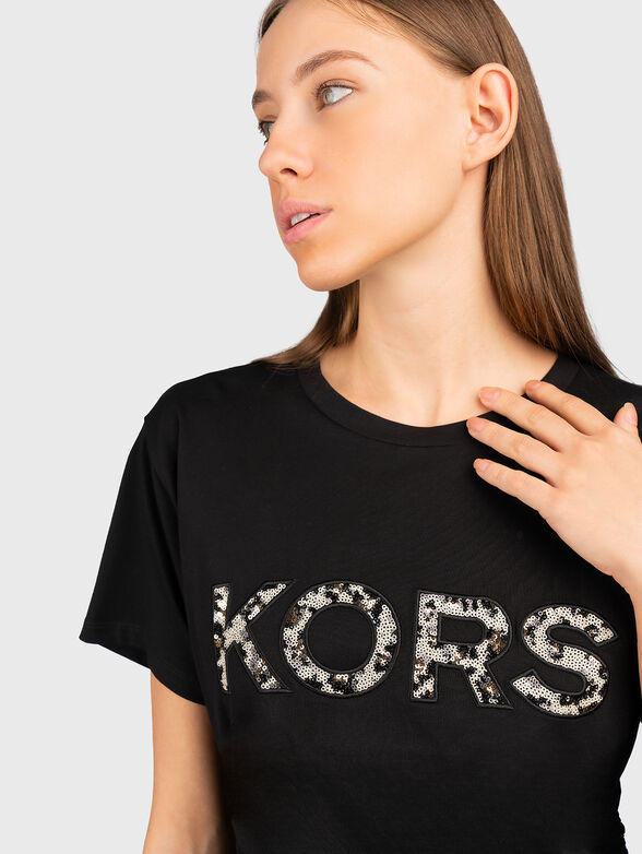 Black sequinned T-shirt - 3