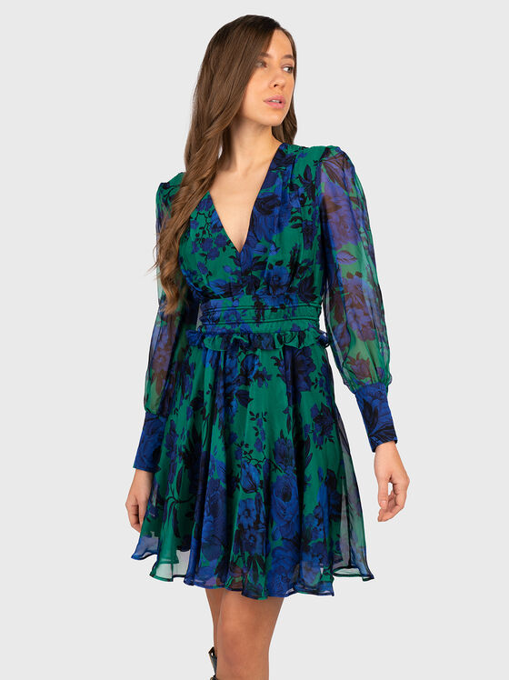 Dress of silk blend with floral print - 1