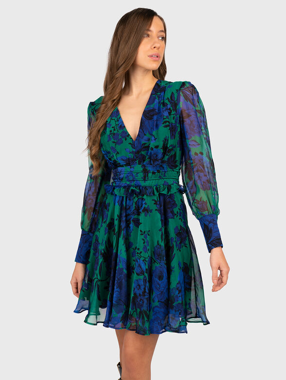 Dress of silk blend with floral print - 1