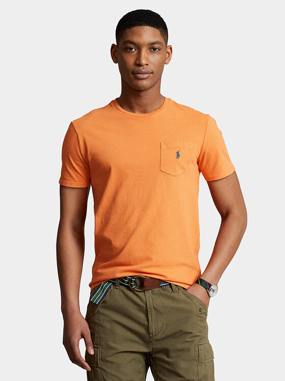 Tricou portocaliu cu buzunar - 1