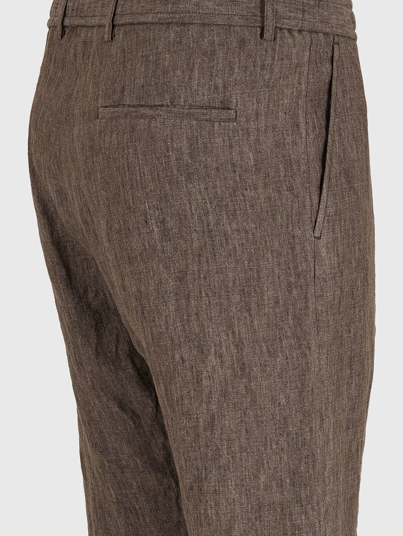 Brown linen trousers - 3