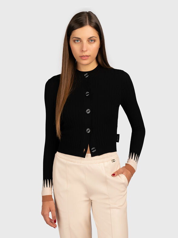Wool blend cropped cardigan - 1