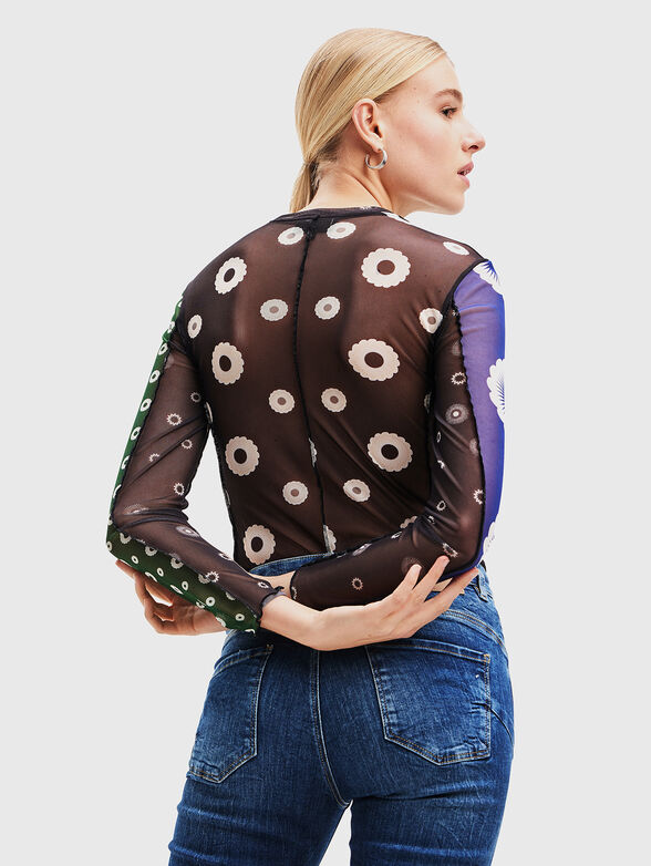 Blouse with accent sleeves - 3