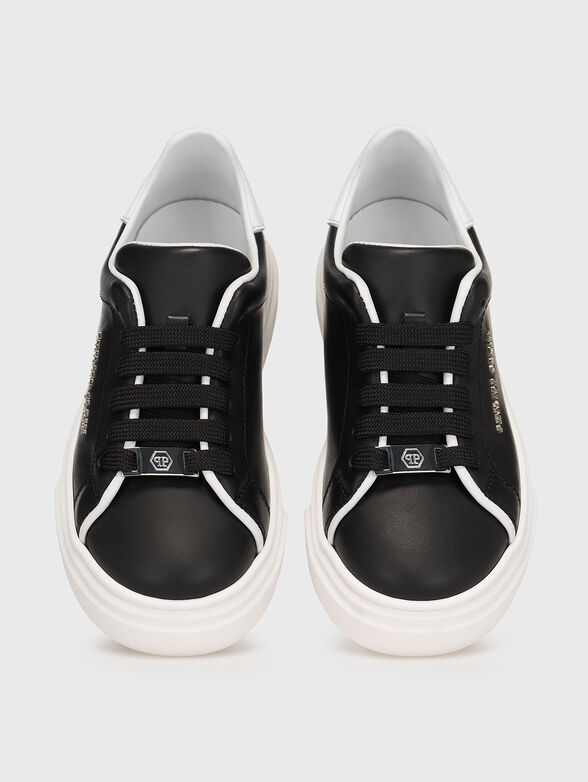 ICONIC black leather sneakers - 6