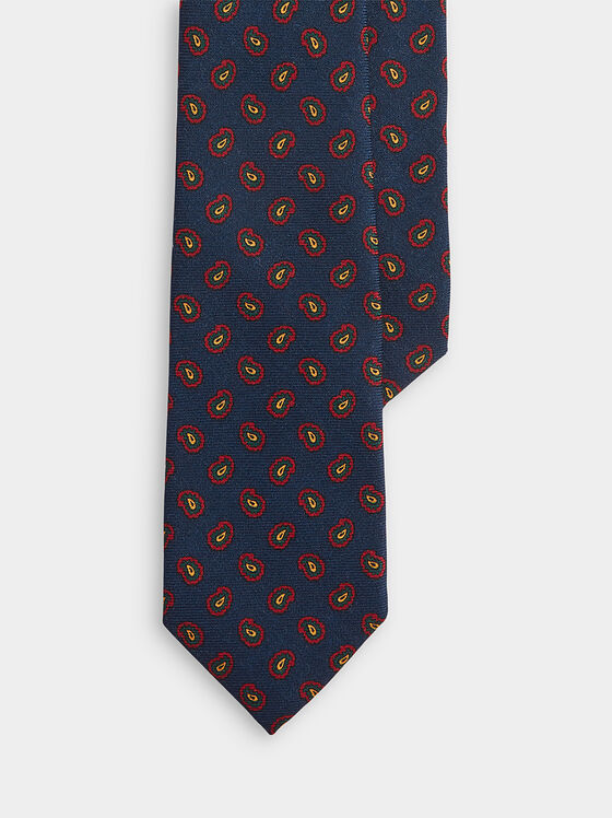 Wool tie with colorful pattern - 1