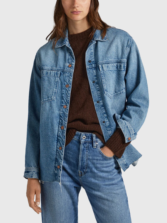 Jachetă din denim în albastru - 1