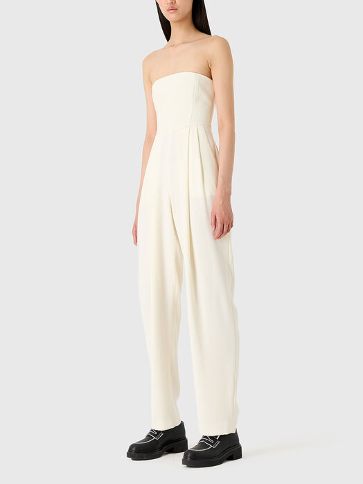 Jumpsuit with straight neckline