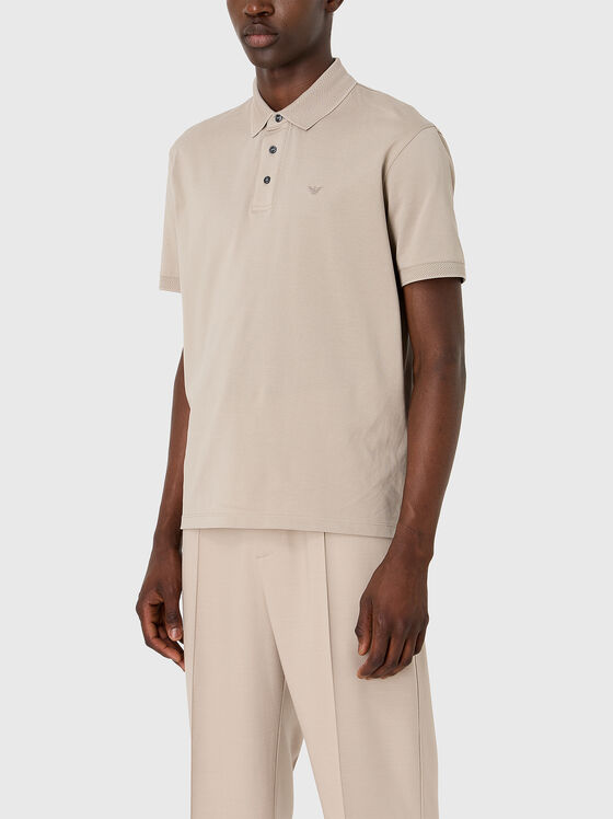 Beige cotton polo-shirt - 1