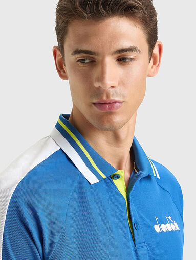 Sports polo-shirt in blue color - 5