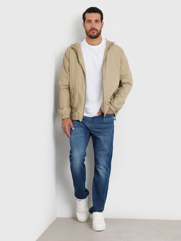 Windbreaker hoodie in beige - 2