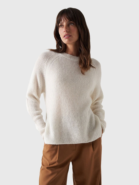 Oval neck sweater in wool blend - 1