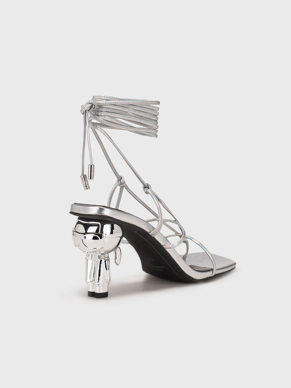 IKON HEEL gold sandals with accent heel  - 4