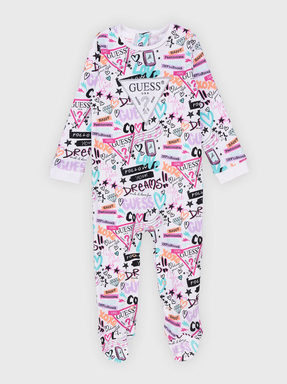 Jumpsuit with multicolored print and logo detail - 1