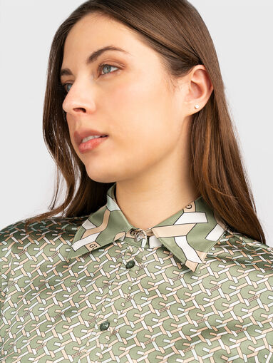 ALEXANDRA satin shirt with logo print - 5
