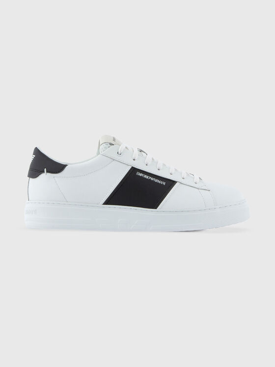 Adidași din piele cu logo - 1