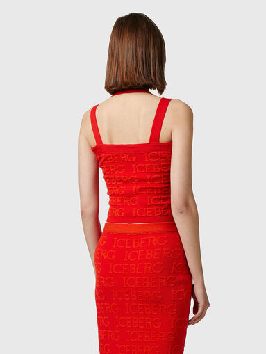 Knitted top with embossed logo lettering - 3