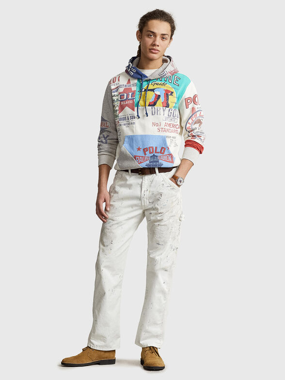 Hooded sweatshirt with multicolour print - 2