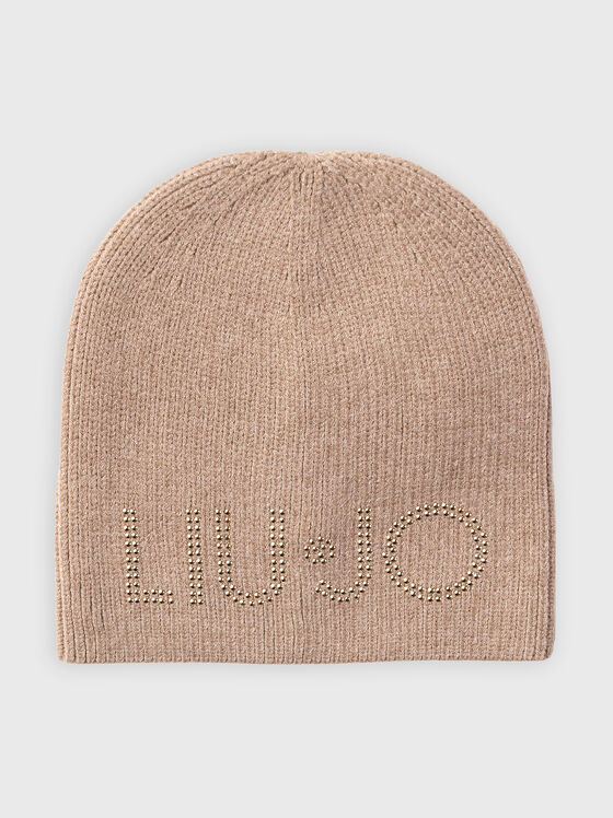 Hat with appliqued rhinestones of viscose blend - 1