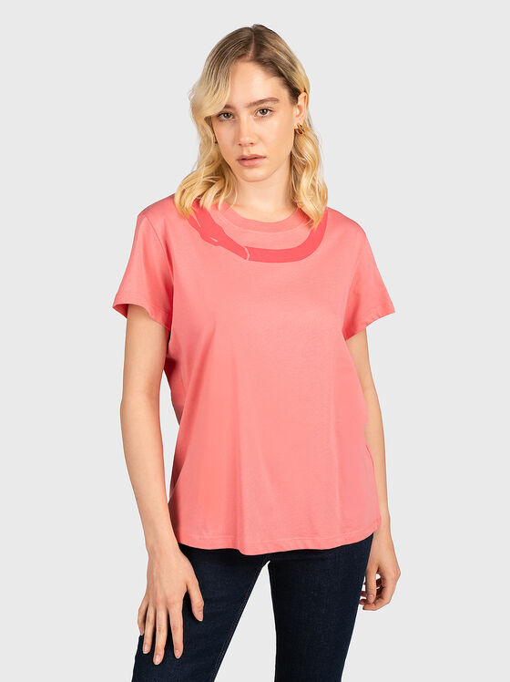 Cotton T-shirt with contrast print - 1
