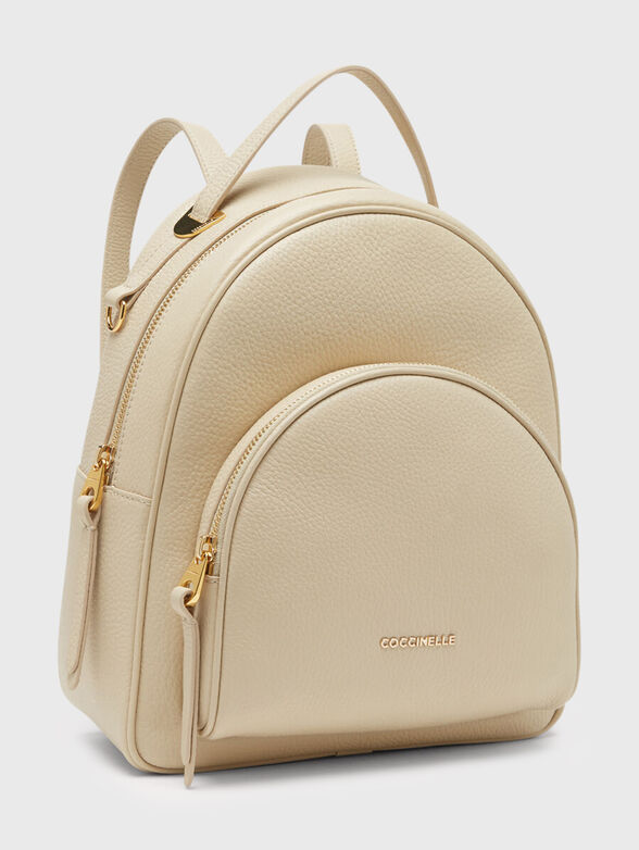 LEA leather backpack in light beige color - 3