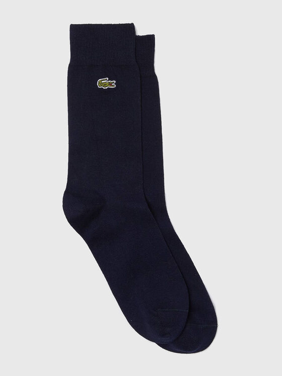 Unisex black cotton socks - 1