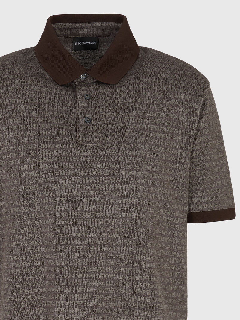 Cotton polo shirt with logo print - 3