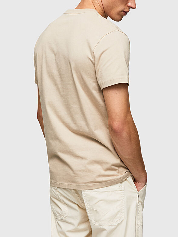 RICHME beige T-shirt with logo print - 3
