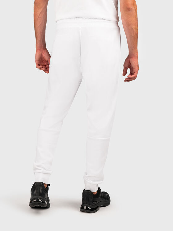 Pantaloni sport albi din amestec de bumbac - 2