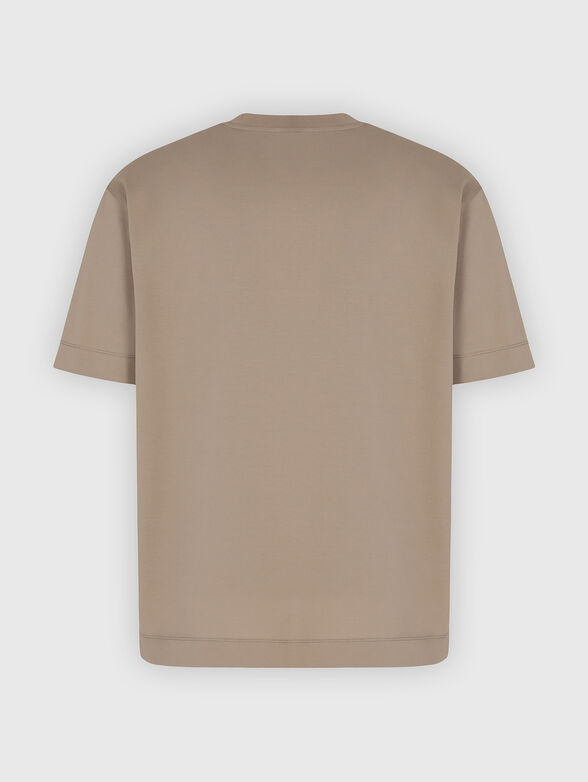Cotton T-shirt with logo in beige - 2