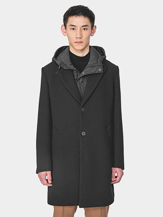 Coat with removable hood - 1