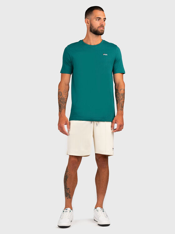 Tricou verde din bumbac cu logo - 2